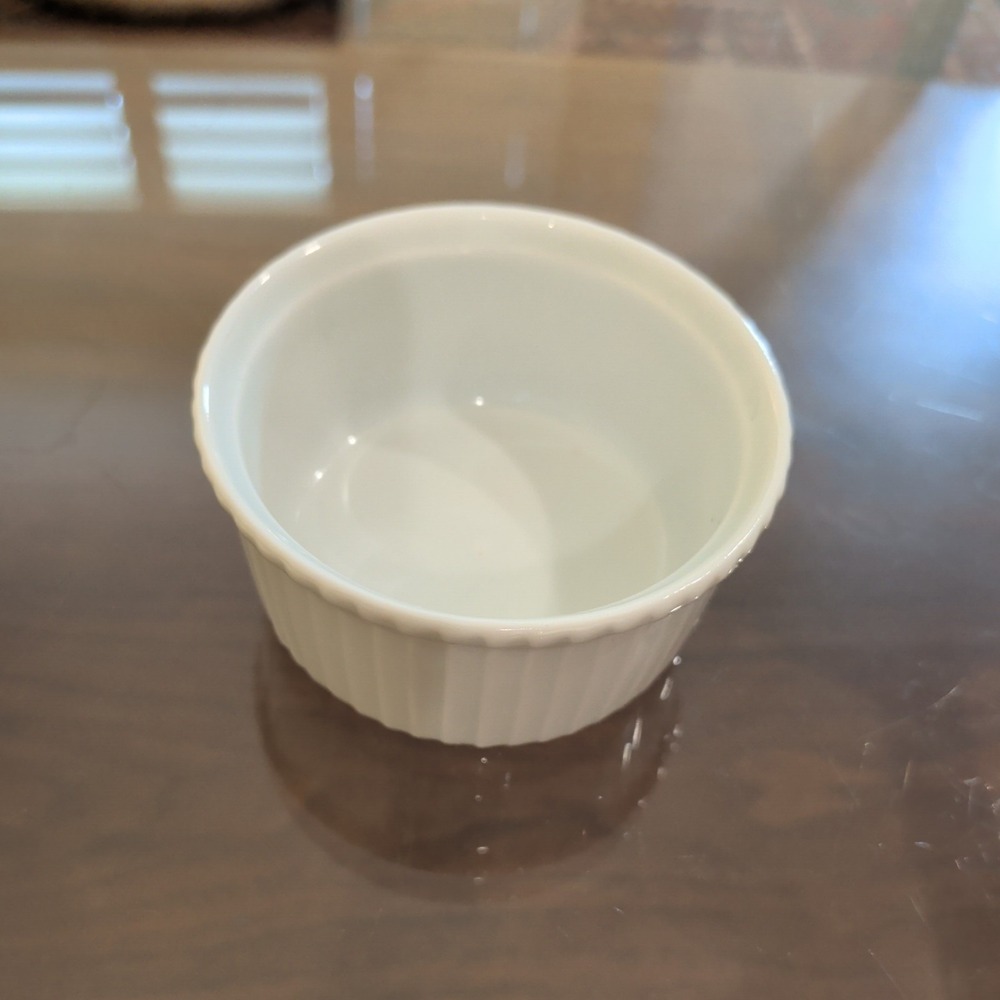 Apilco France White Porcelain Ribbed Ramekin - Size 2 - 3" - Replacement Piece